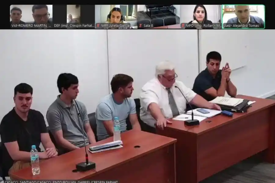 ACUSADOS. Enzo y Santiago Casacci, Facundo Crespín y Gabriel Rollán fueron imputados luego de dos años.