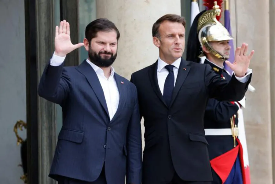 Los presidentes de Chile, Gabriel Boric, y de Francia, Emmanuel Macron.