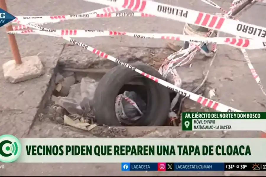 Meses sin respuestas y varios accidentes: exigen la reparación de una tapa de cloaca en Ejército del Norte y Don Bosco