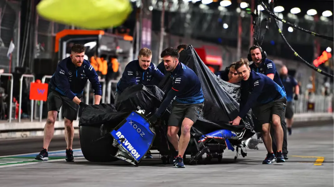 Mirá cómo quedó el auto de Colapinto tras el choque en el GP de Las Vegas