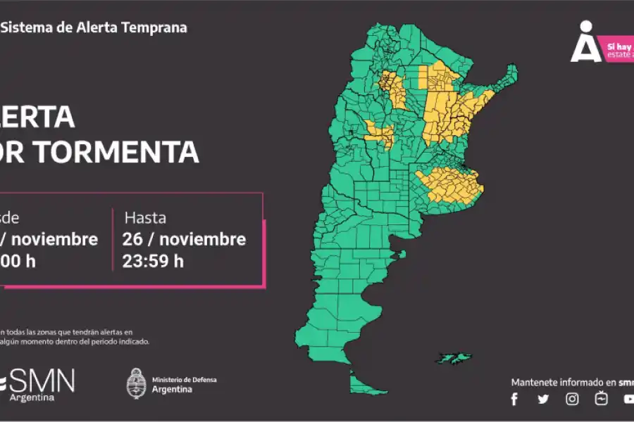 Tucumán y 10 provincias en alerta amarilla por tormentas y caída de granizo: qué dice el pronóstico