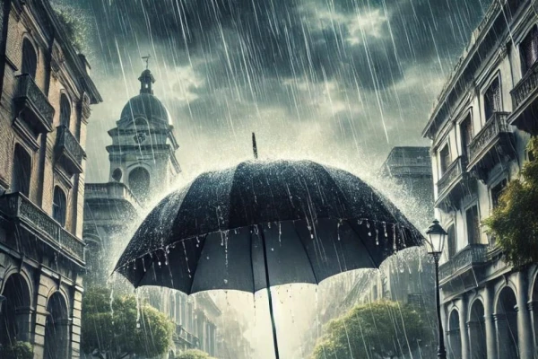 La tormenta que obligó a Jaldo a abrir el paraguas