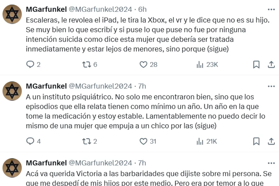 Les pega: las graves acusaciones de Matías Garfunkel contra Victoria Vannucci y ¿una carta de despedida?