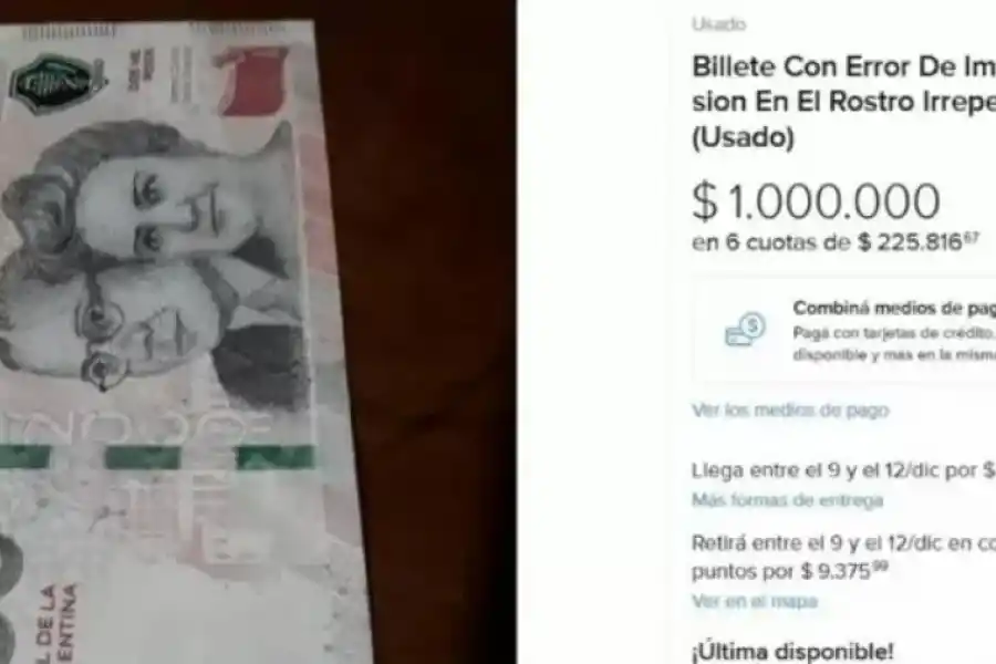 Ofrecen hasta $1.000.000 por el billete de $2.000 con un error de impresión