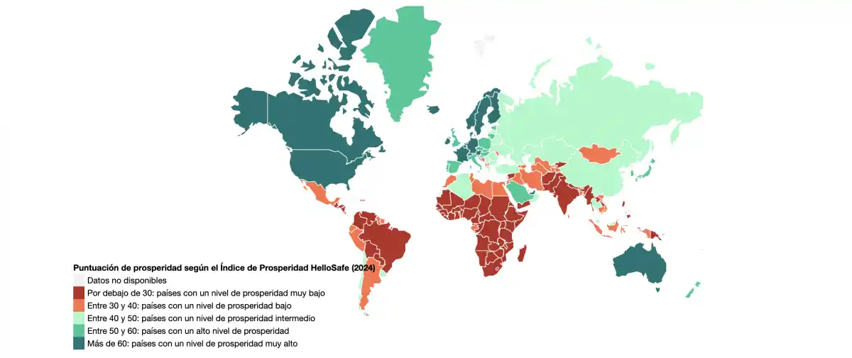 RICOS Y POBRES. El mapa global elaborado por HelloSafe. / CAPTURA DE PANTALLA