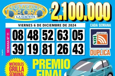 Los Números de Oro de LA GACETA del 6 de diciembre de 2024