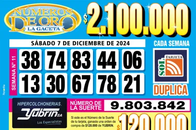 Los Números de Oro de LA GACETA del 7 de diciembre de 2024