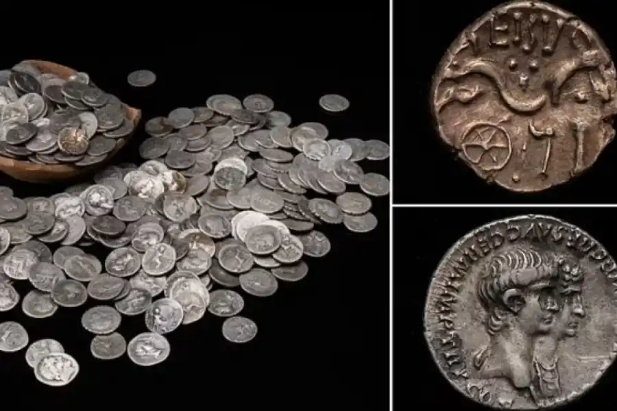 Hallaron un enorme alijo de monedas propias del Imperio Romano. 