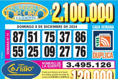 Los Números de Oro de LA GACETA del 8 de diciembre de 2024