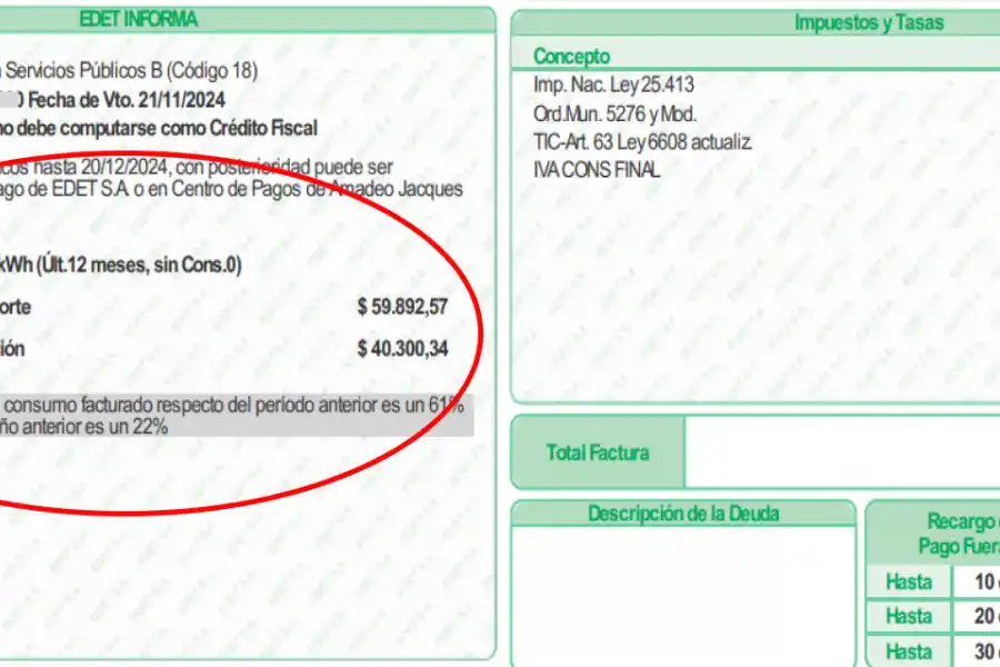 La factura mensual también está disponible en la página web de Edet, pero para verla es necesario el número de servicio.