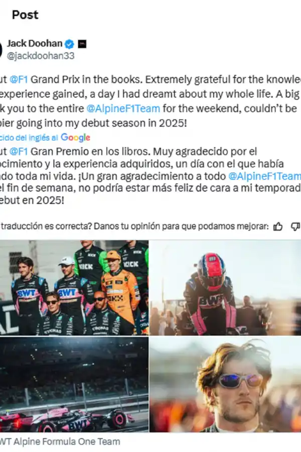 ¿Indirecta para Franco Colapinto?: Jack Doohan rompió el silencio en medio de los rumores que lo alejan de Alpine