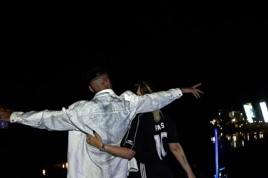 Wanda Nara junto a L-Gante en su fiesta de cumpleaños