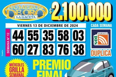 Los Números de Oro de LA GACETA del viernes 13 de diciembre de 2024