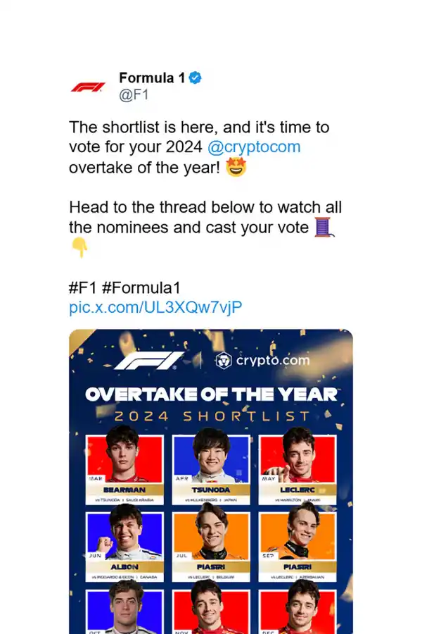 Franco Colapinto fue nominado a un destacado premio de la Fórmula 1