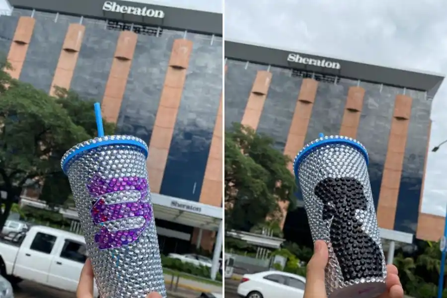 TODO PARA ELLA. El amor por María transformado en vasos con brillo.   