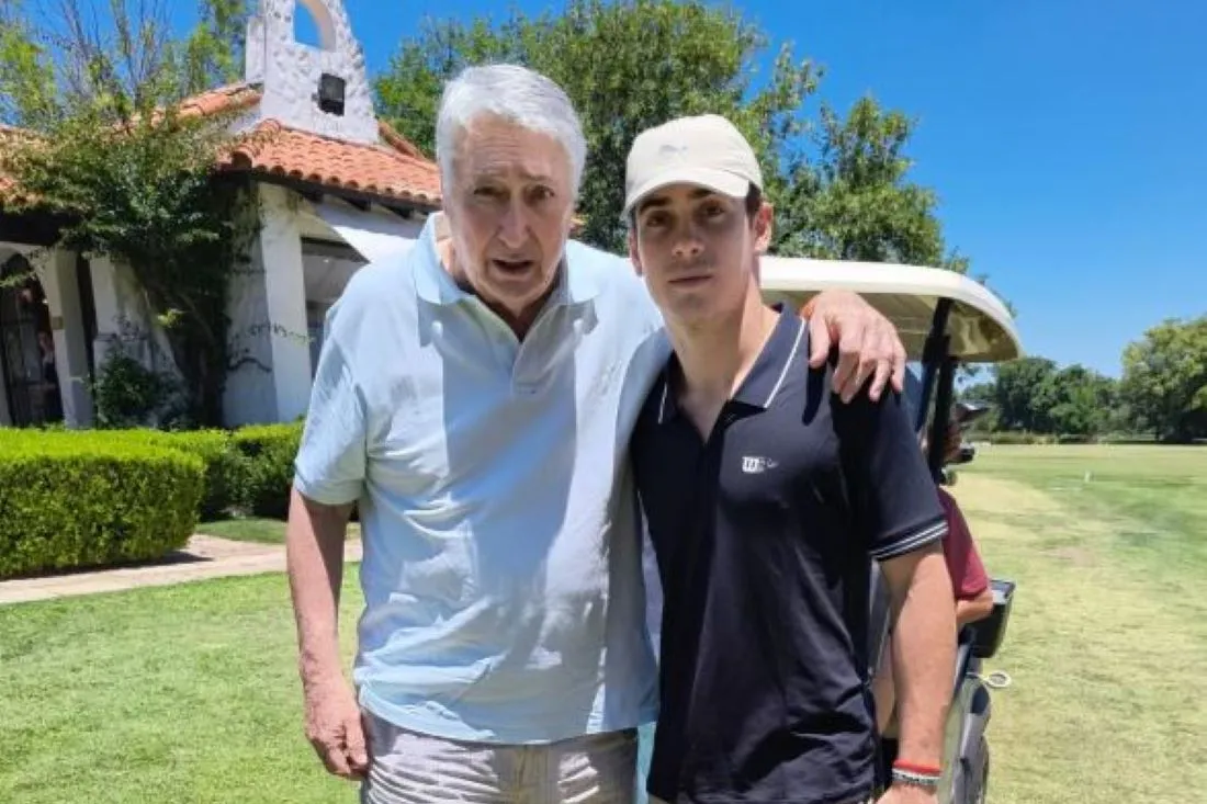 PRACTICA. Salatino y Colapinto durante la mañana de domingo en un club de golf. FOTO DE INSTAGRAM DE GUILLERMO SALATINO