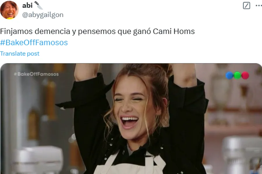 Sos nuestra Barbie pastelera: el aliento a Cami Homs luego de la final de Bake Off