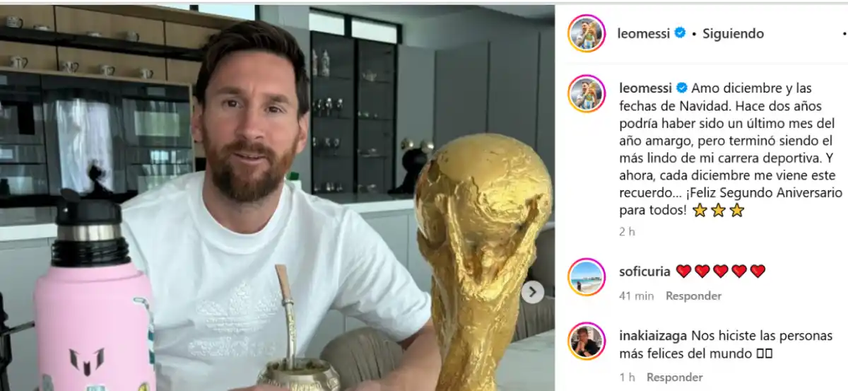 El recuerdo de Messi a dos años del título de la Selección Argentina en Qatar: “Feliz segundo aniversario”