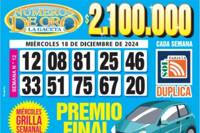 Los Números de Oro de LA GACETA del 18 de diciembre de 2024