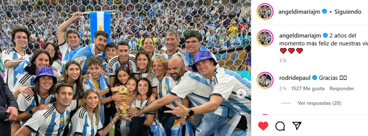 El emotivo posteo de Ángel Di María a dos años del título en Qatar: “El momento más feliz de nuestras vidas”