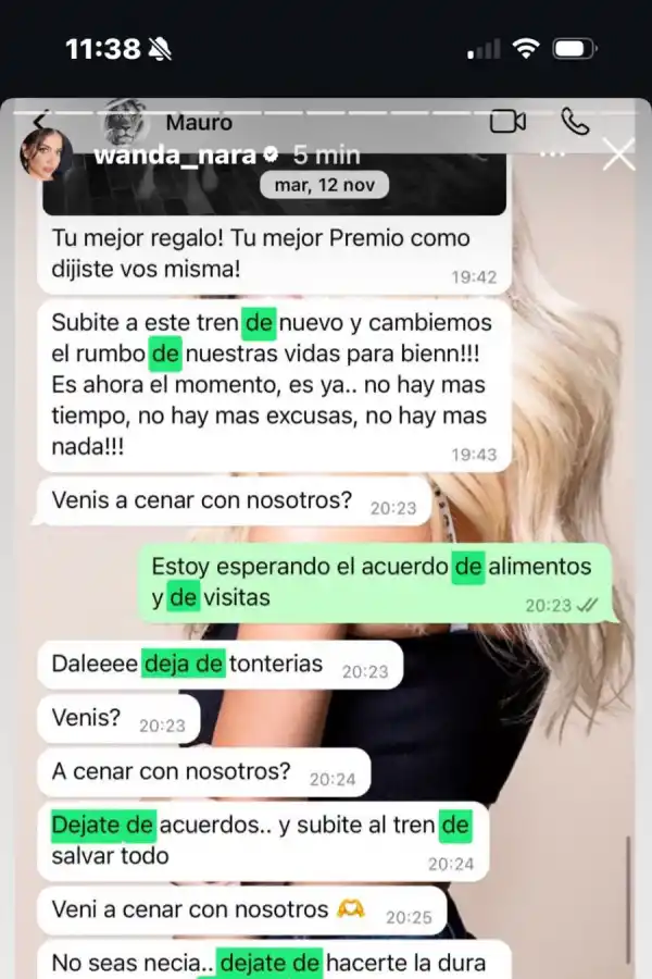 Las capturas que subió y eliminó Wanda Nara y comprometen a Mauro Icardi