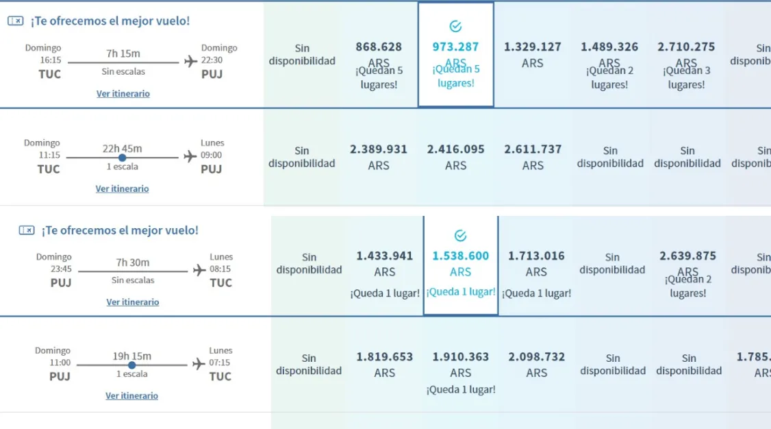 Los vuelos a Punta Cana serán operados por Aerolíneas Argentinas una vez por semana.