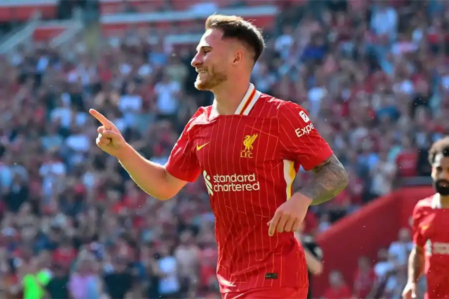 MANTENER LA CIMA. Alexis Mac Allister es una de las estrellas del mediocampo de Liverpool, líder de la Premier League.