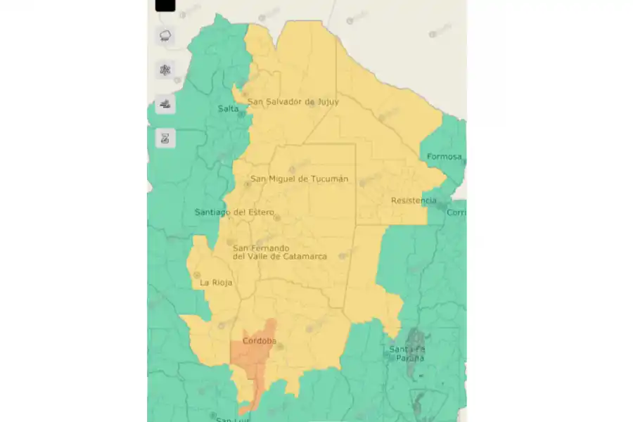 Alerta amarilla y naranja por tormentas: las provincias afectadas