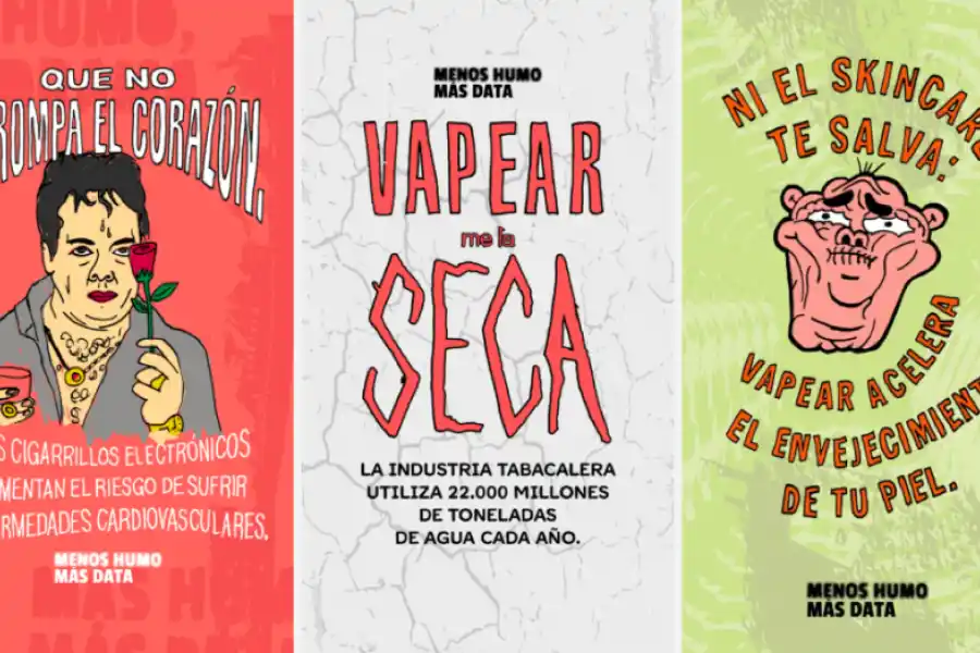 POSTERS. La campaña combina el arte y el activismo para desmentir las creencias en relación al vaper. / PROYECTO SQUATTERS.