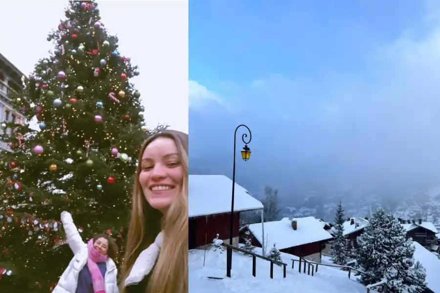 Lourdes Polti pasó su temporada navideña en La Plagne, Montalbert, a 1350 metros sobre el nivel del mar.