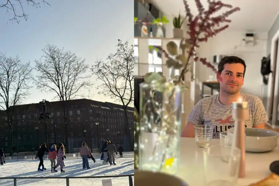 Valentín Sobral celebró la Nochebuena a 11.000 kilómetros de Tucumán, pero rodeado de comprovincianos.