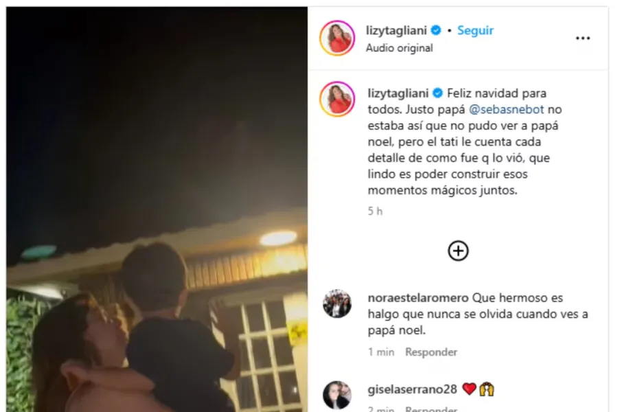 La primera Navidad de Lizy Tagliani junto a su hijo