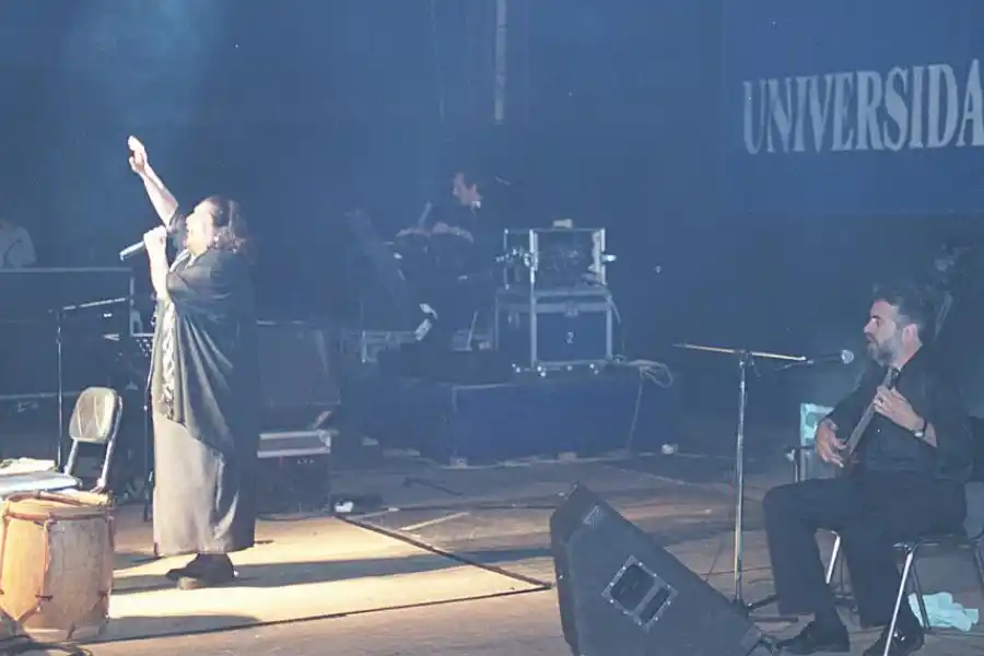 MERCEDES SOSA. “La Negra”, durante su último recital en Tucumán.