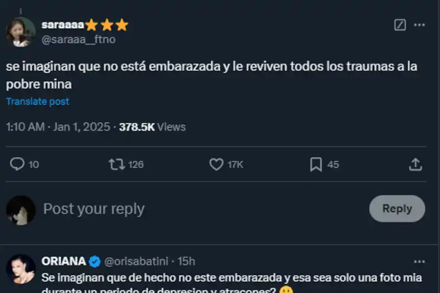 Cansada de las teorías y opiniones sobre su cuerpo, Oriana salió a desmentirlo con una reflexión