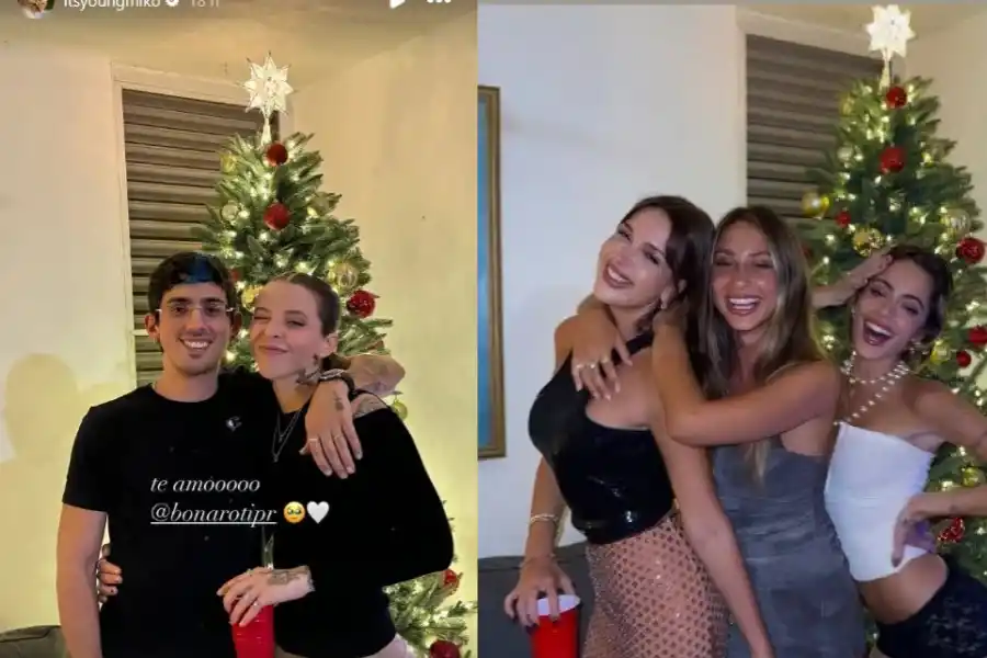 Young Miko junto al artista Bona. Tini Stoessel junto a sus amigas. El detalle del árbol de fondo fue lo que generó un revuelo entre sus seguidores