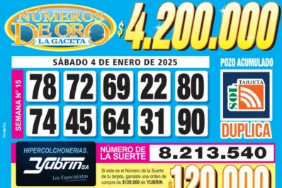Los Números de Oro de LA GACETA del 4 de enero de 2025