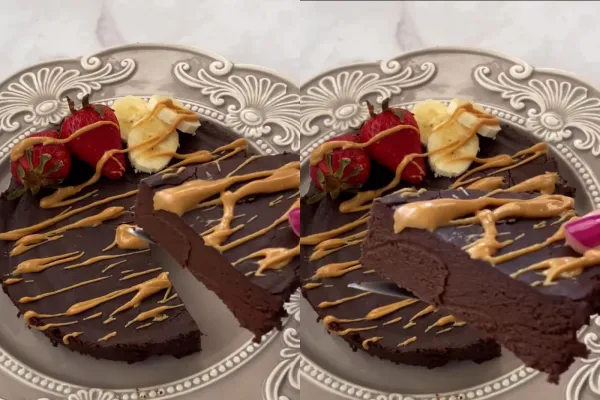 Torta de banana y chocolate con tan solo dos ingredientes: sin harinas, sin gluten y sin cocción