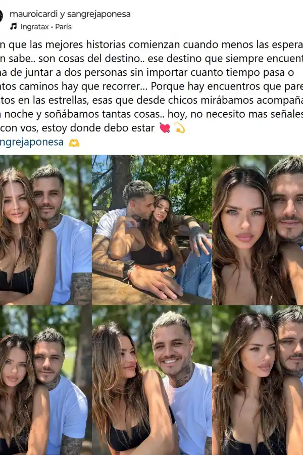 Las primeras fotos de Icardi y La China juntos: Sé que con vos, estoy donde debo estar