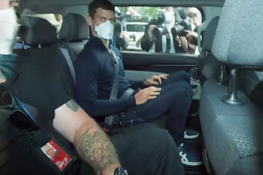 Novak Djokovic, durante su detención en el 2022. 