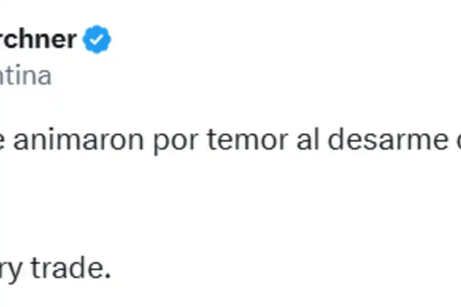 Foto tomada de X/@CFKArgentina.