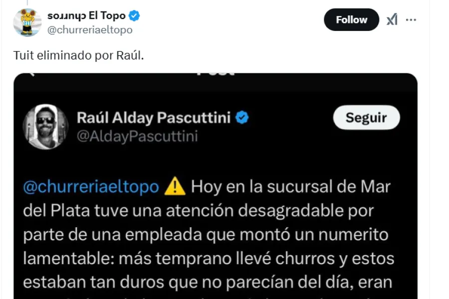 Con altura: la contundente respuesta de una churrería a un cliente enojado