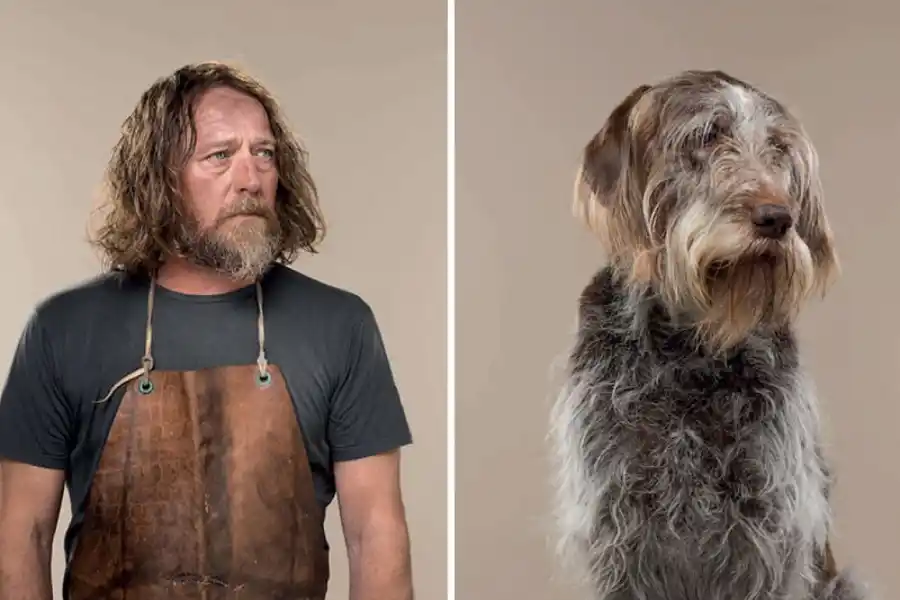 Gerrard Gethings en su serie de fotografías sobre los parecidos entre dueños y mascotas.