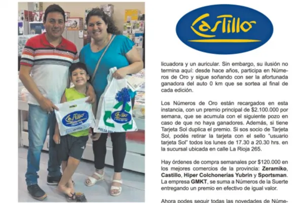 Números de la Suerte: conocé a la nueva lectora que ganó una orden de compra de $120.000 en Castillo