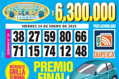 Los Números de Oro de LA GACETA del 24 de enero de 2025