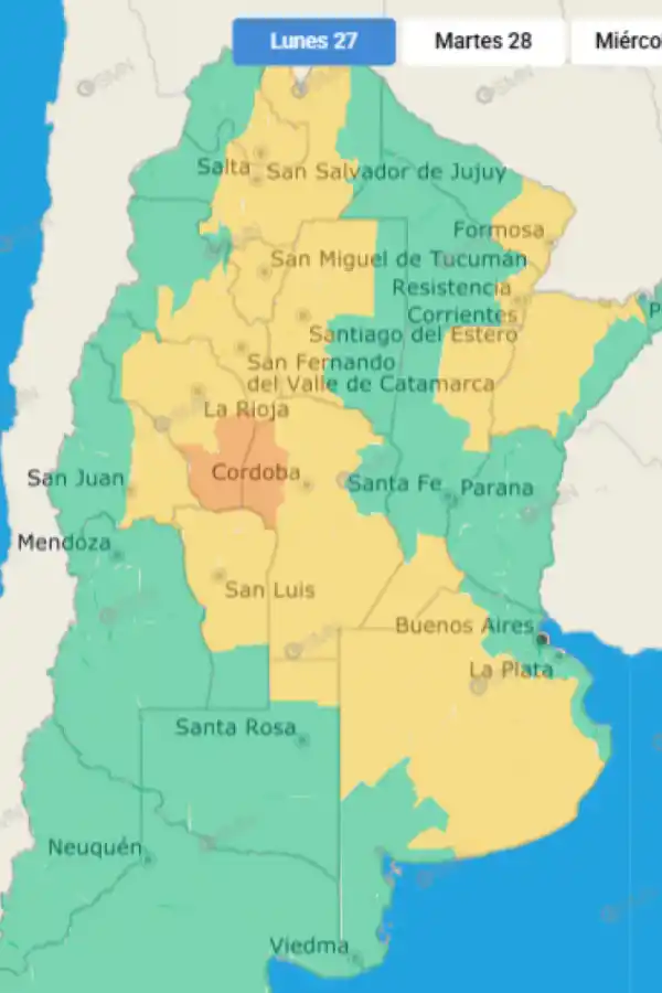 Alerta amarilla por tormentas en 15 provincias: ¿hasta cuándo lloverá?