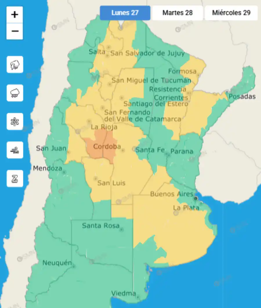 Alerta amarilla por tormentas en 15 provincias: ¿hasta cuándo lloverá?