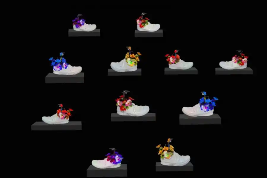 TESTIMONIOS. La serie “Calzados” fue hecha con zapatos y zapatillas.