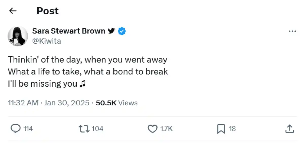 El sentido posteo de Sara Stewart Brown a un mes de la muerte de Jorge Lanata