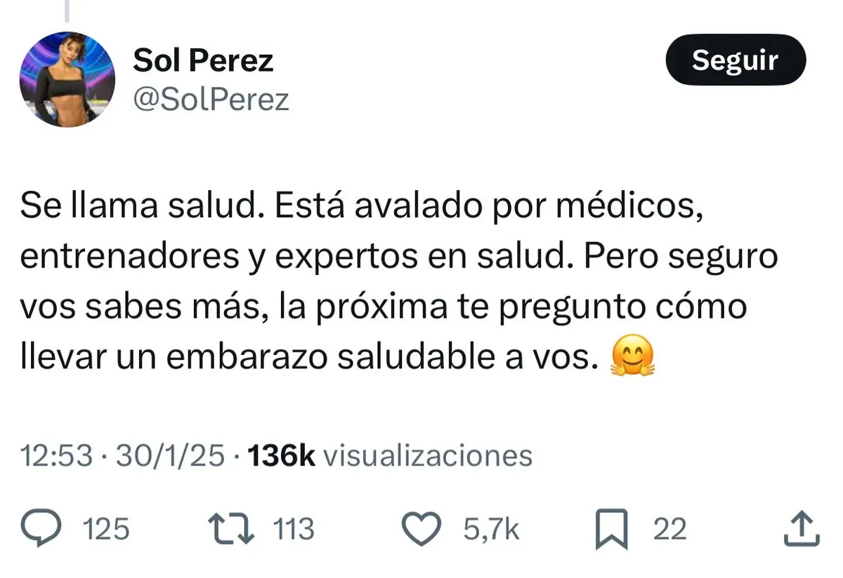 El polémico descargo de Sol Pérez.