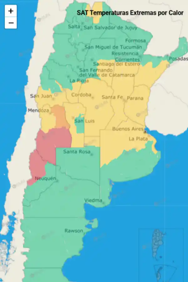 Alerta meteorológica roja, naranja y amarilla en el país por temperaturas extremas